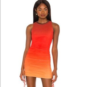 Medium Mesh Cinch Mini Dress in Lava Flow Ombré by BB Dakota by Steve Madden